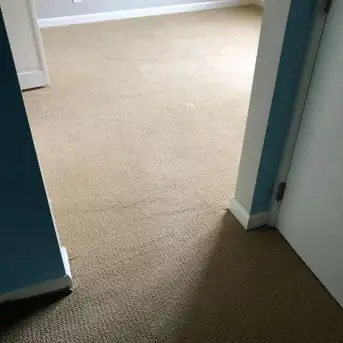 The same room after stretching, carpet flat wall to wall